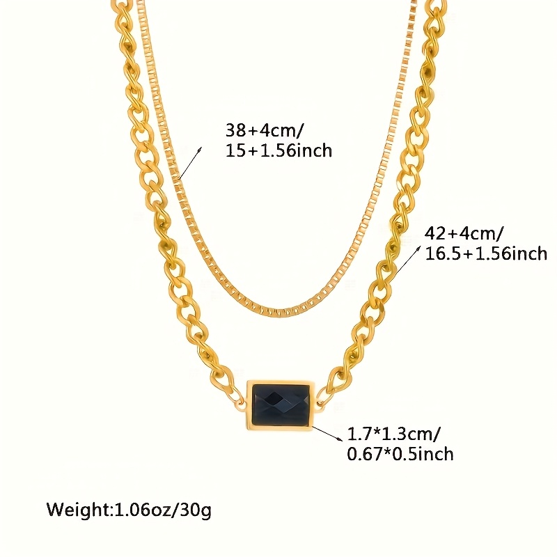 18K Plated 304 Stainless Steel Double-layer Necklace
